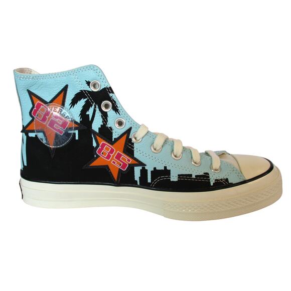 New CONVERSE Chinatown Market Chuck 70 Lakers Hi-Top Leather Sneakers Sz 9.5 - Picture 3 of 10